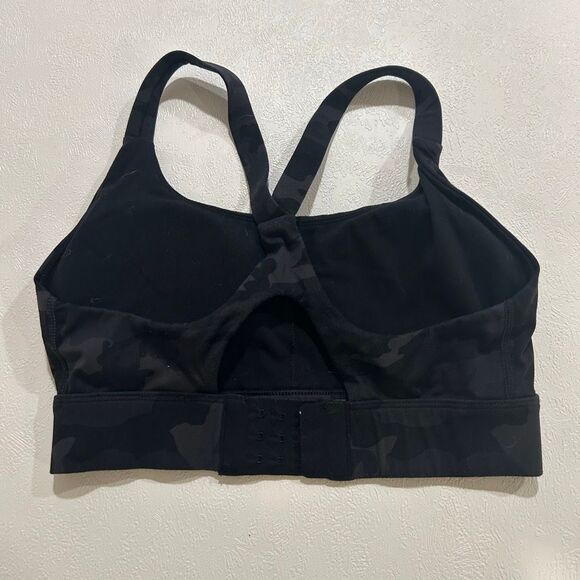 LGNDRY Black Camo Sports Bra Crossback Athletic Top Size XS - Picture 2 of 5
